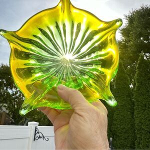 Vintage Green Italian Murano Glass Dish Art Glass